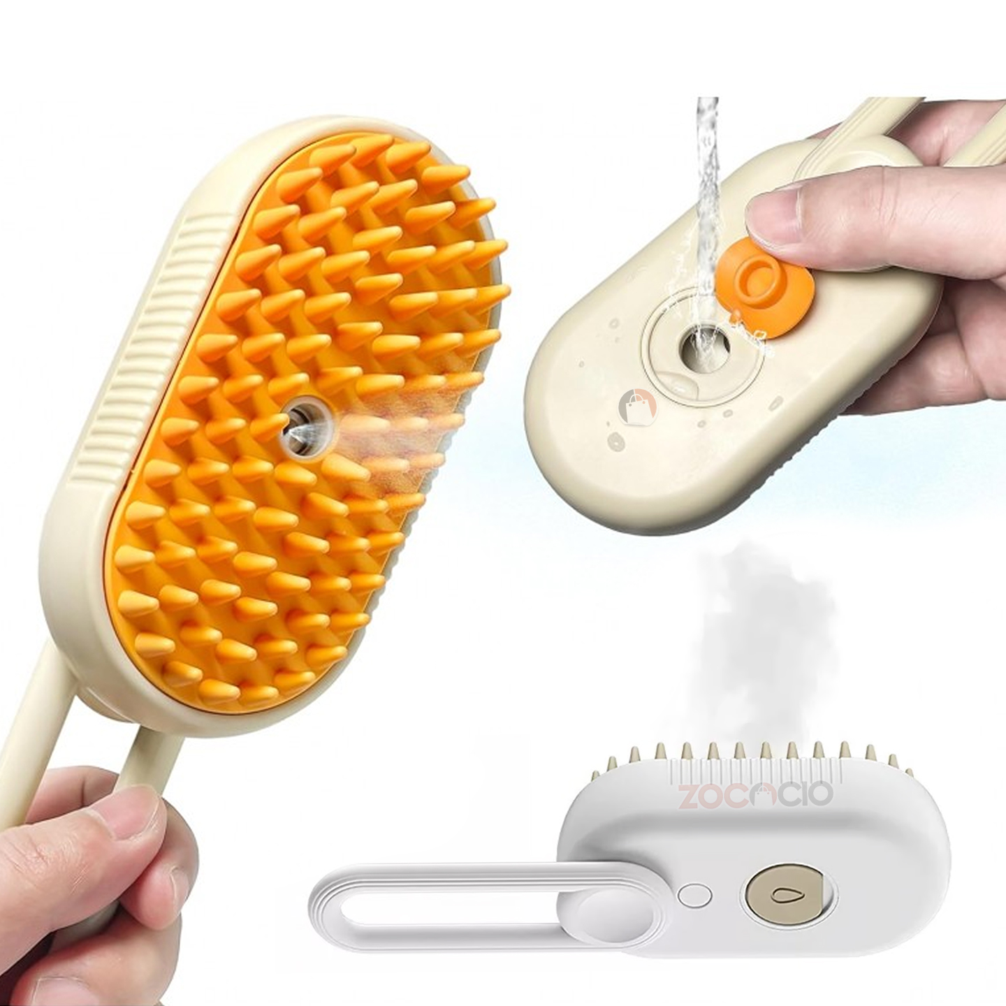 Vista 4 de Cepillo A Vapor Quita Pelos Para Mascota